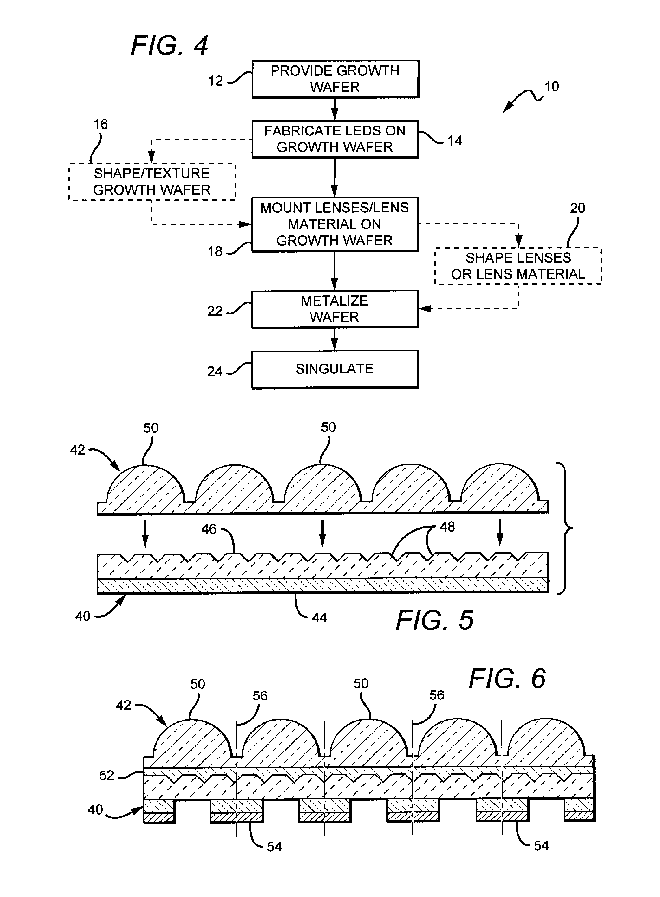 High power leds with non-polymer material lenses and methods of making the same