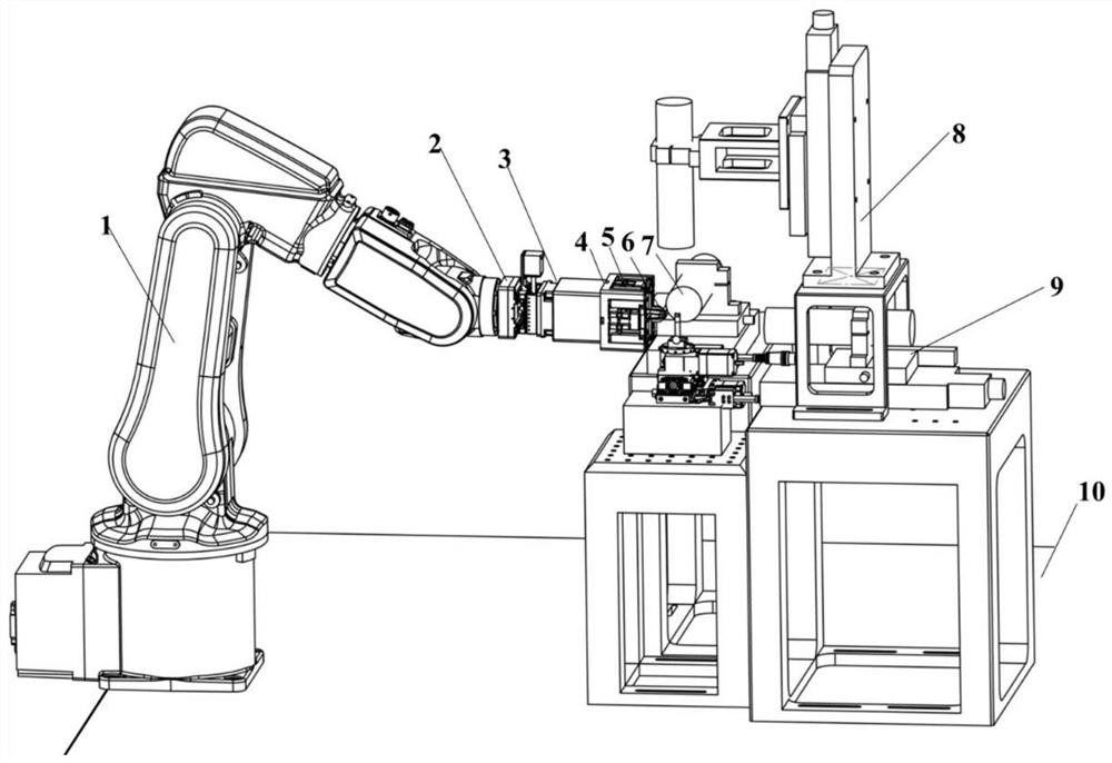 Nine-shaft series connection type macro-micro combined assembly robot system