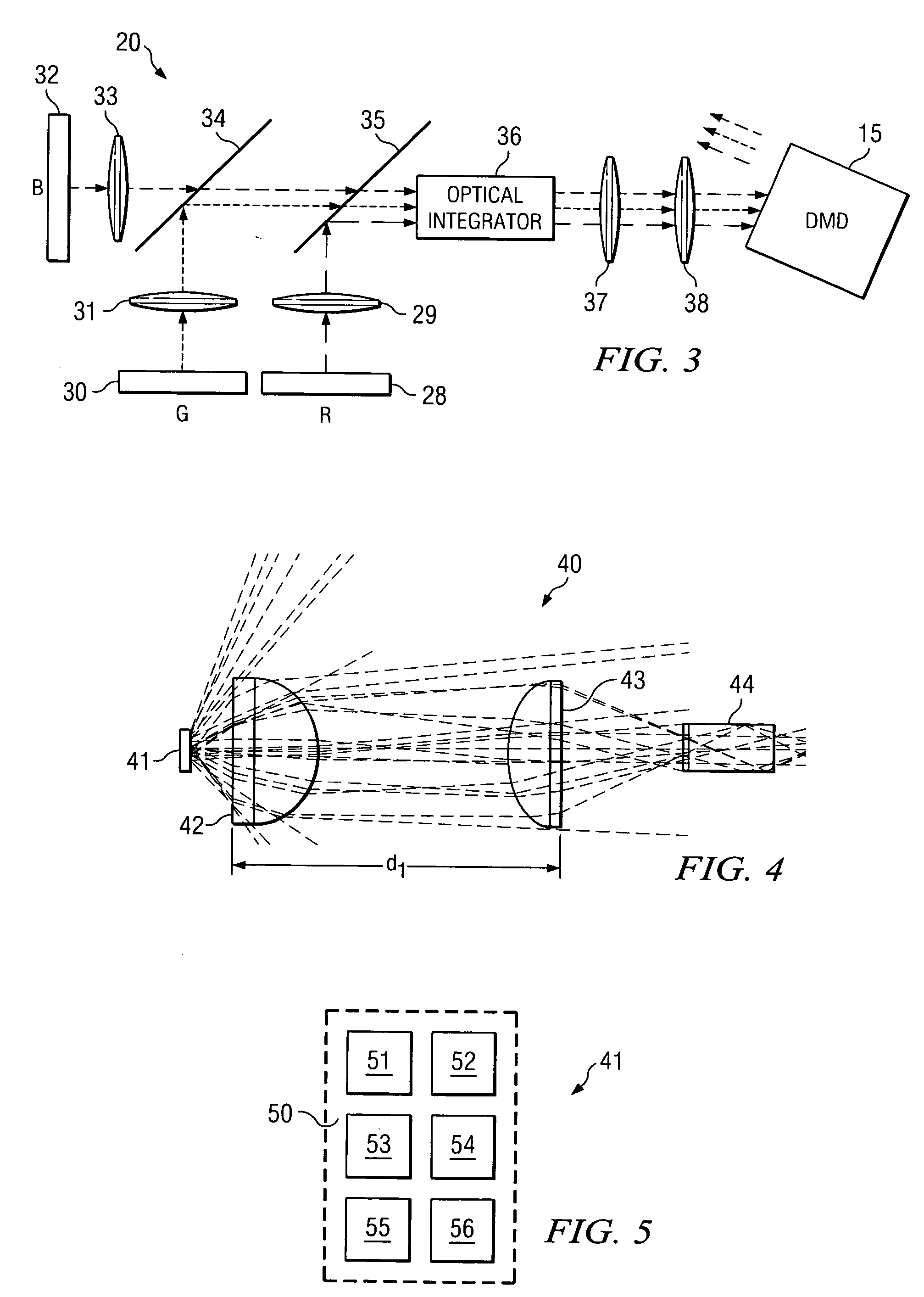 Method of combining dispersed light sources for projection display