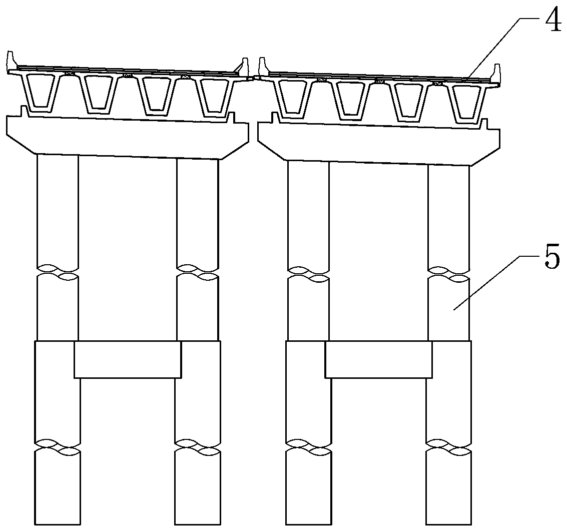 Construction method of a suspended protective scaffolding