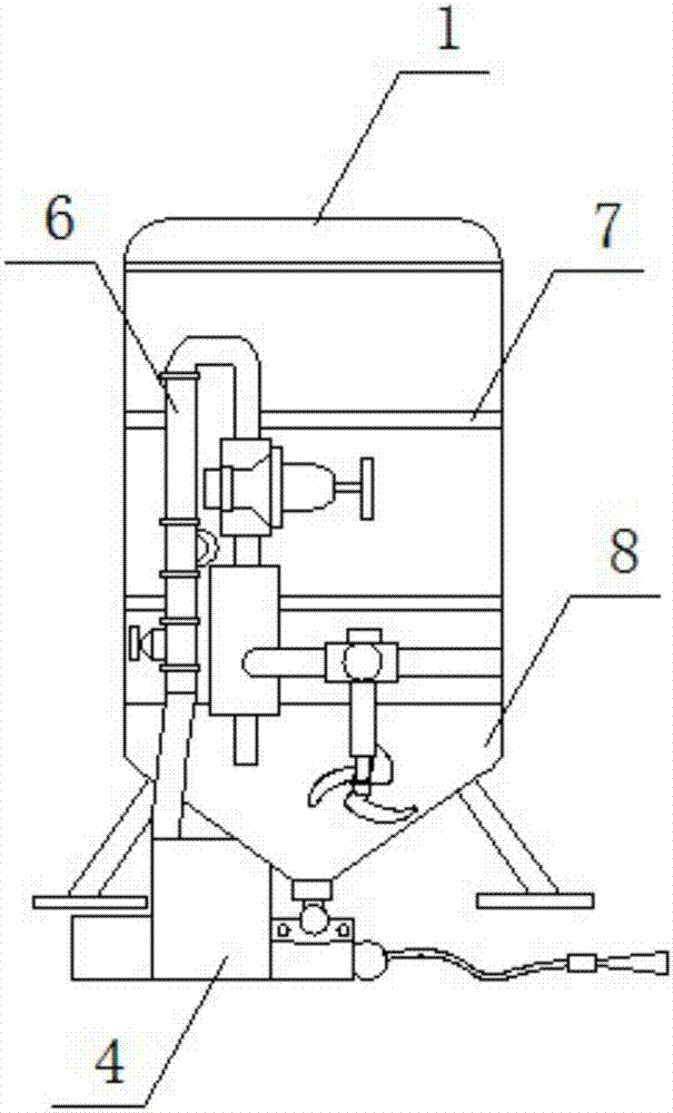 Limewater spraying device for casting automobile shell mold