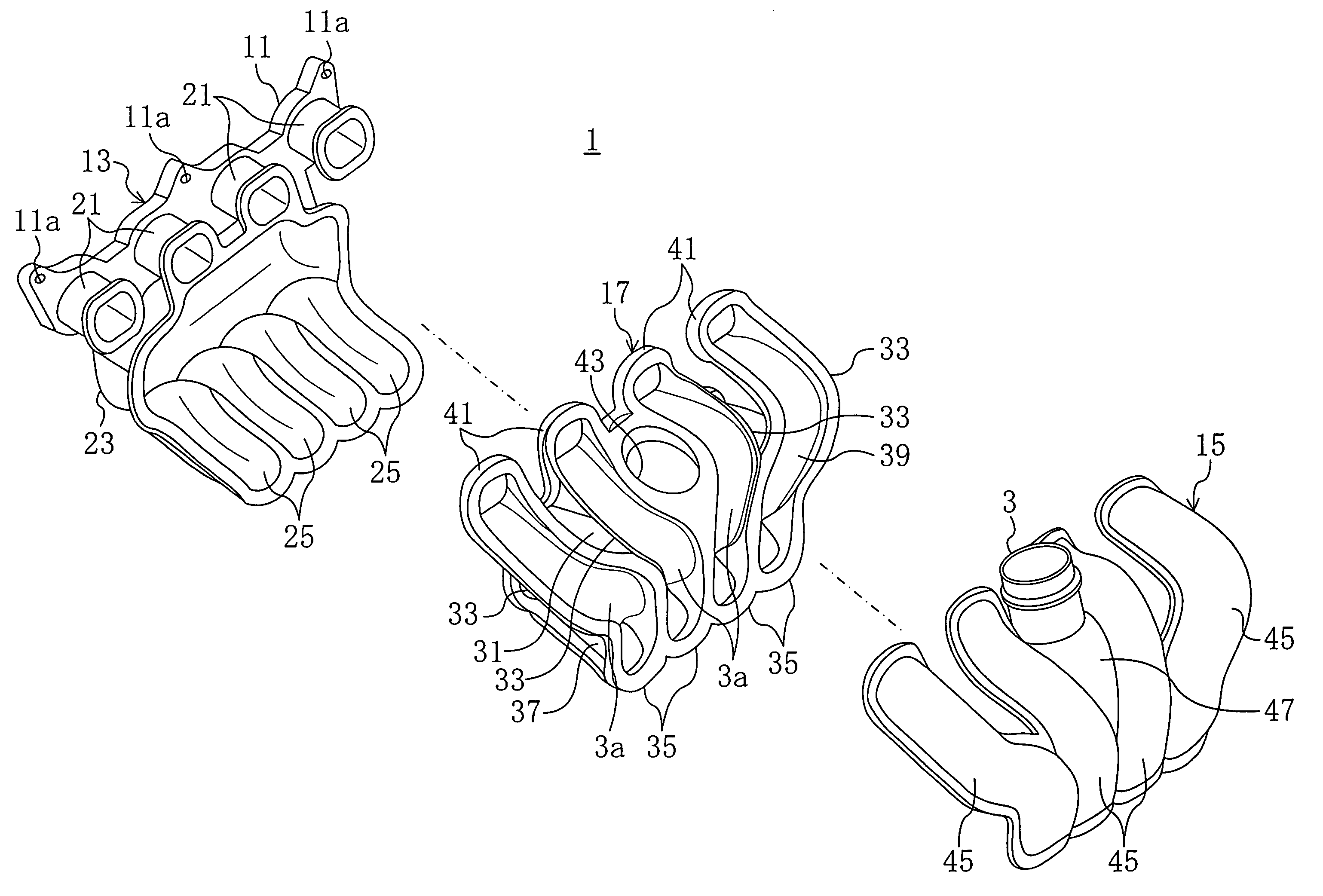 Resin intake manifold for multicylinder engine