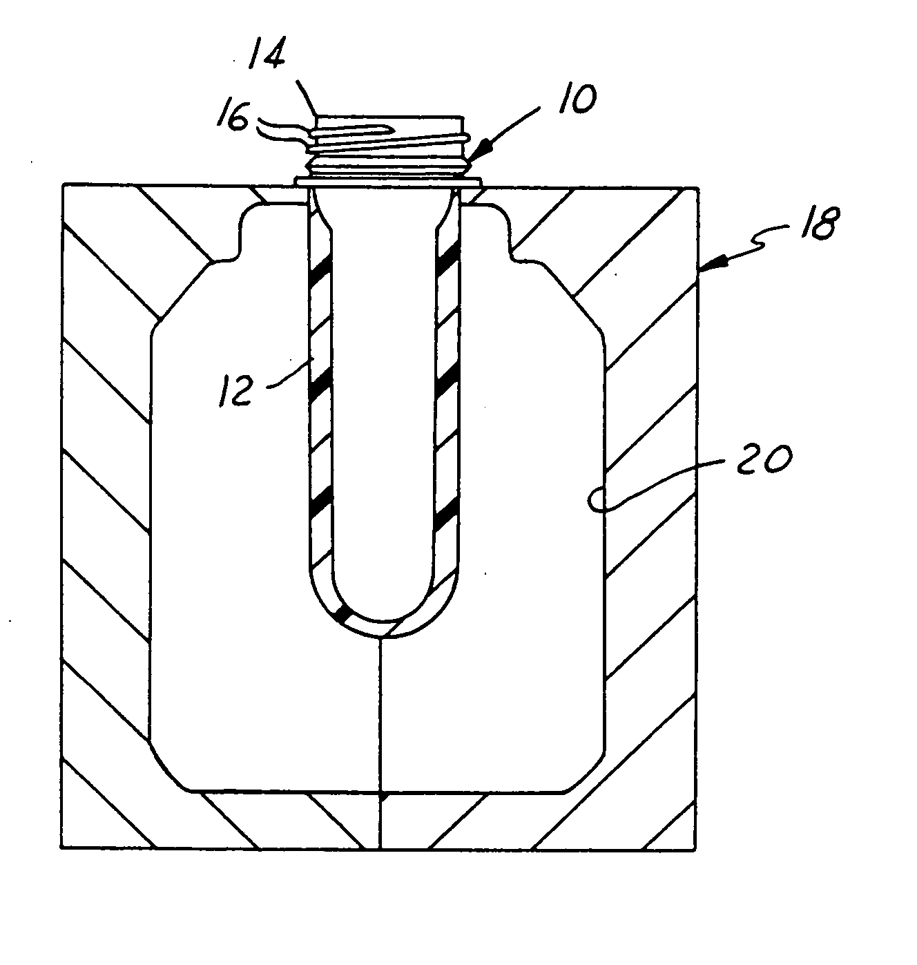 Stretched container threads and method of manufacture