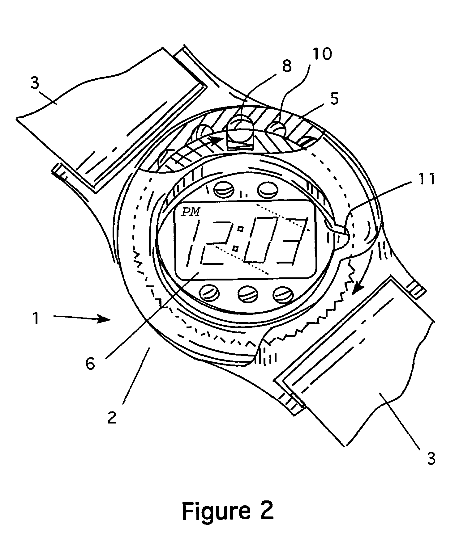 Wristwatch with movable movement case