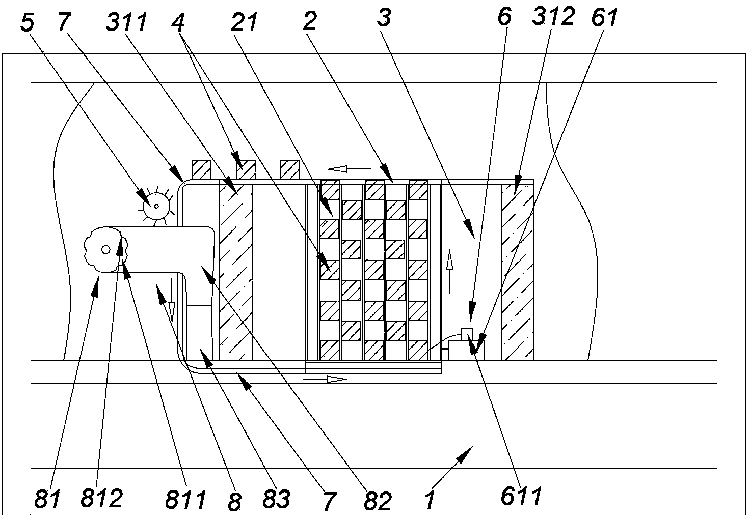 Circulating type automatic iron removing machine