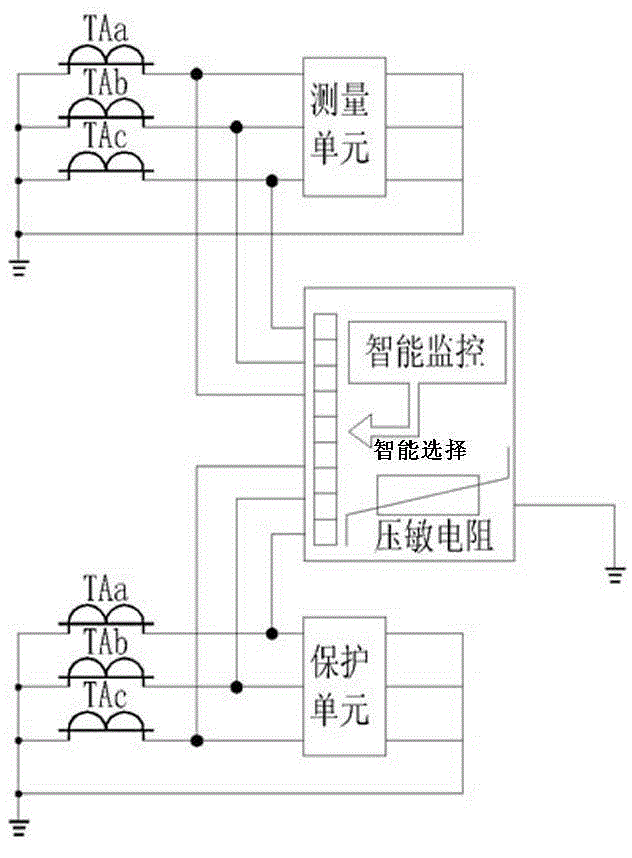Secondary side open-circuit protector circuit adopting windings and used for intelligent selection current transformer