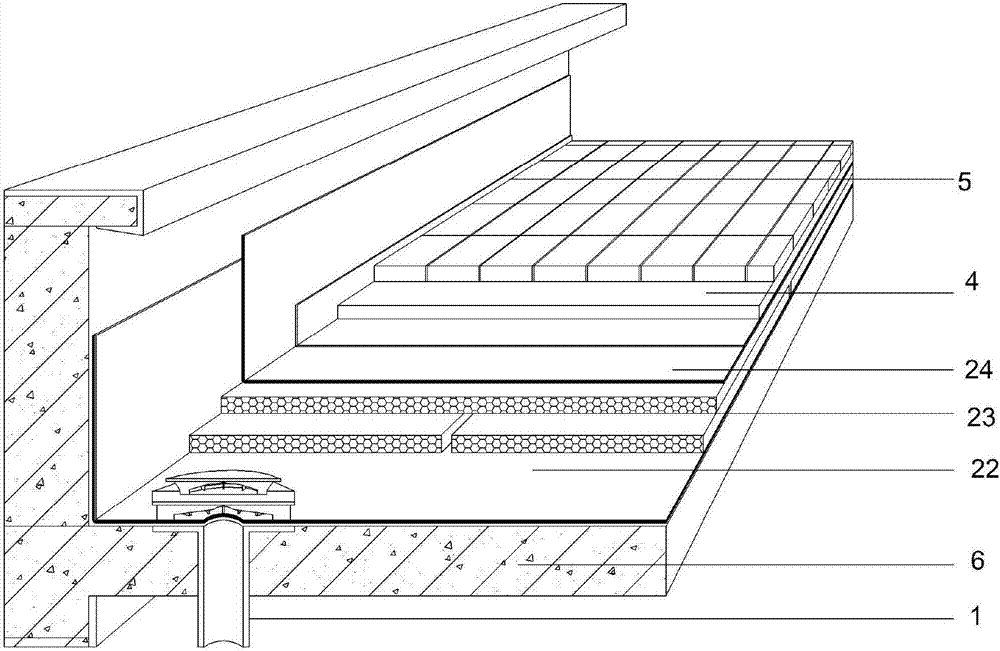Assembly type roof drainage system and construction method