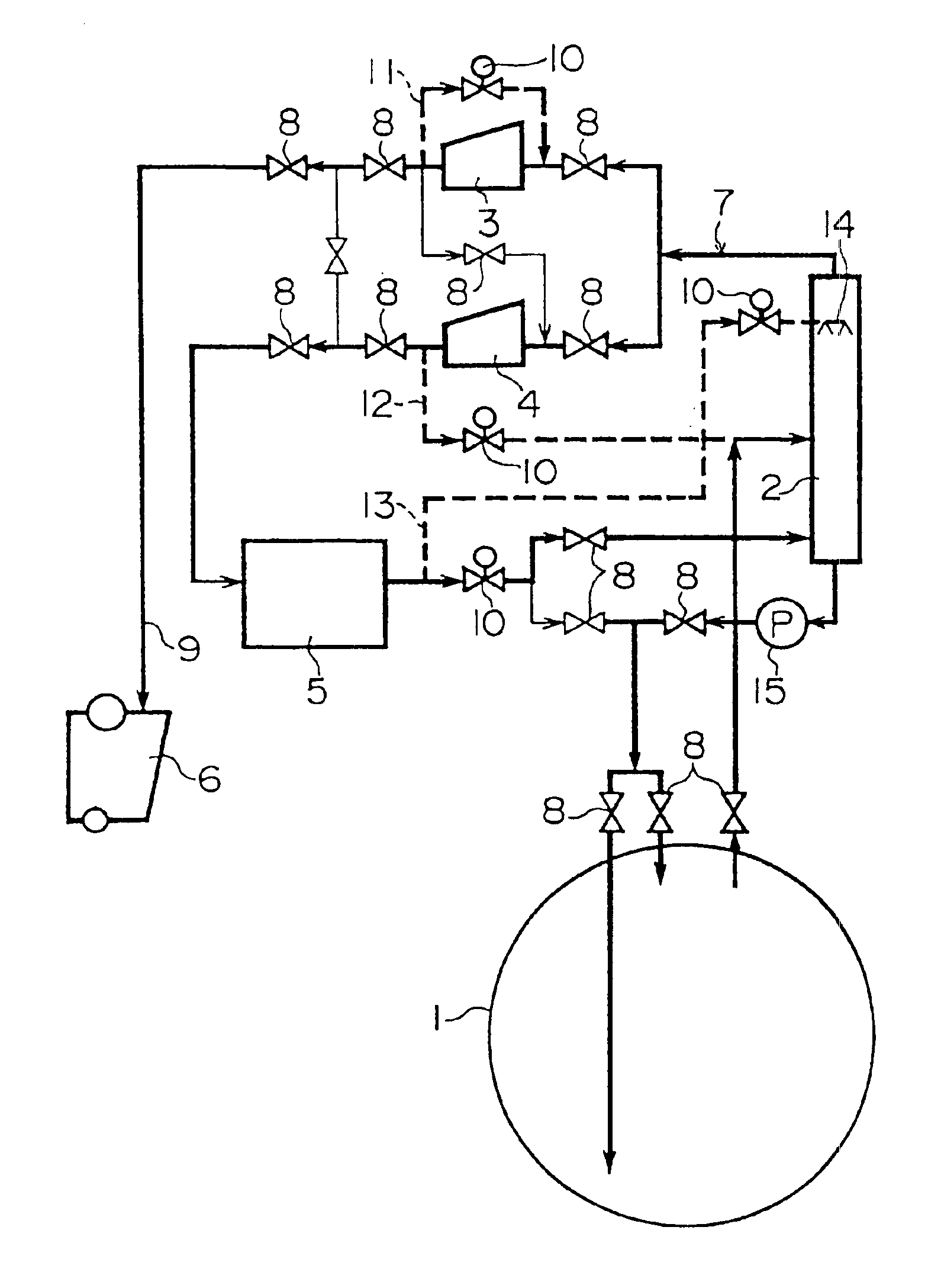Device and method for pressure control of cargo tank of liquefied natural gas carrier