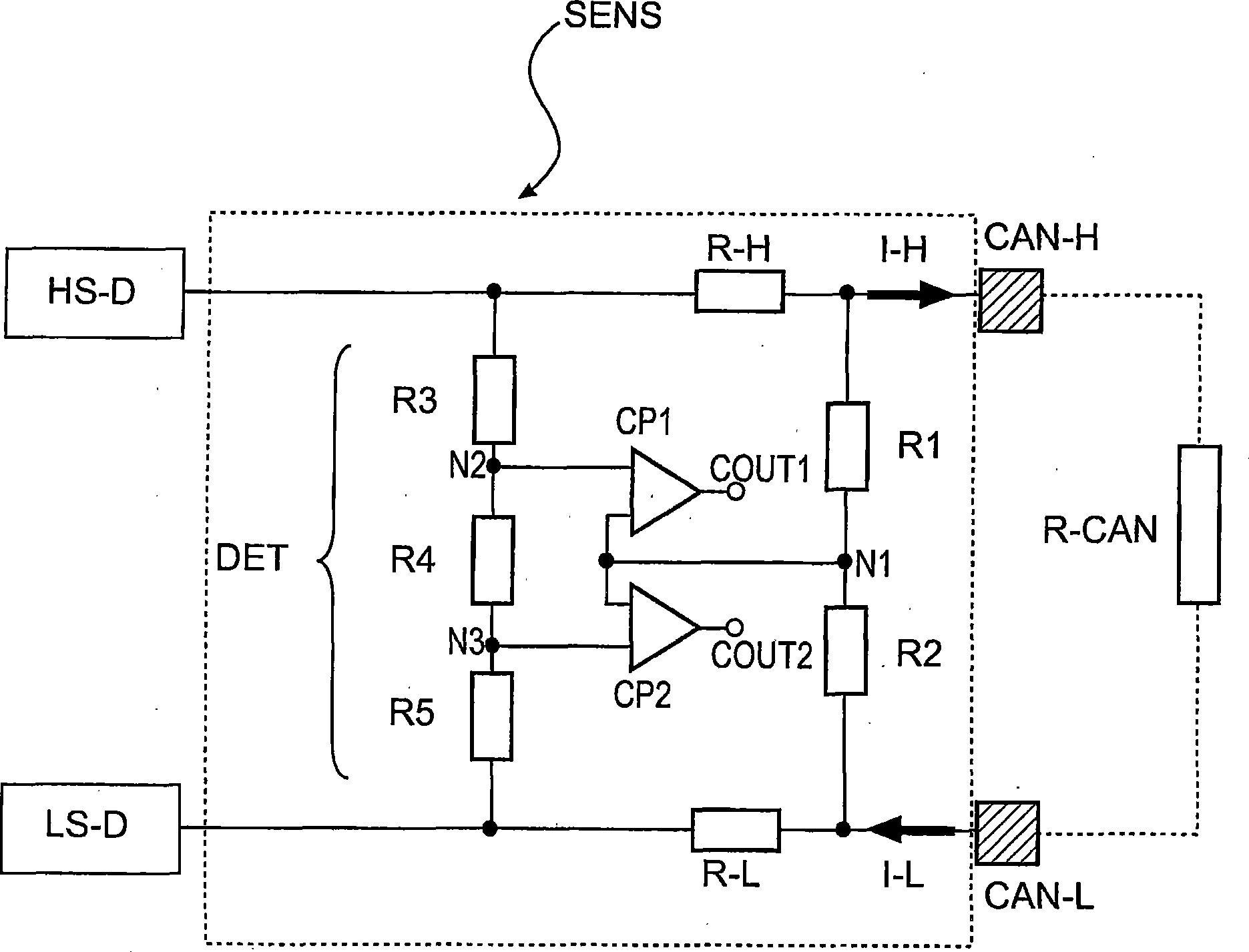 Device for sensing a fault current in a field bus system
