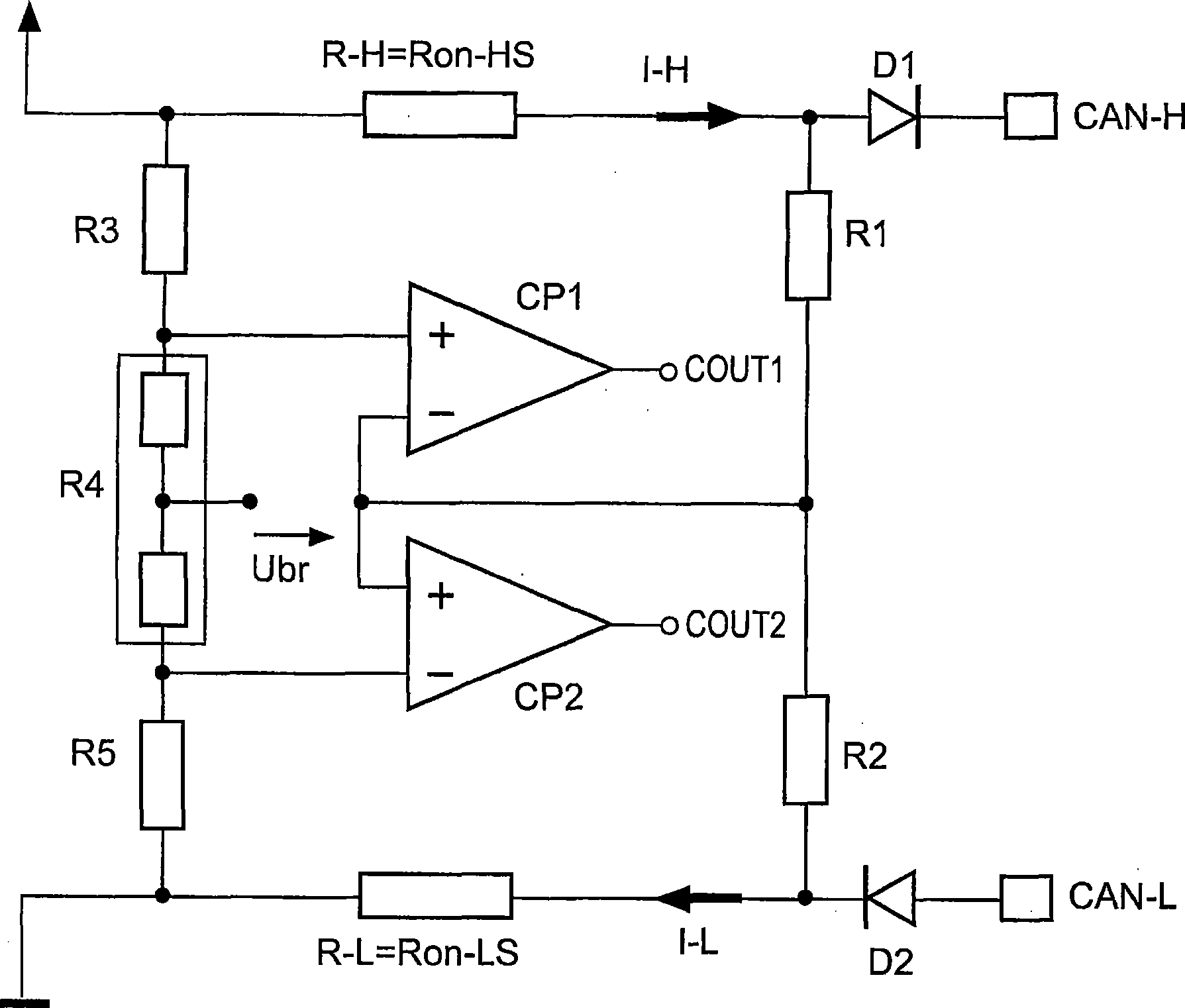 Device for sensing a fault current in a field bus system