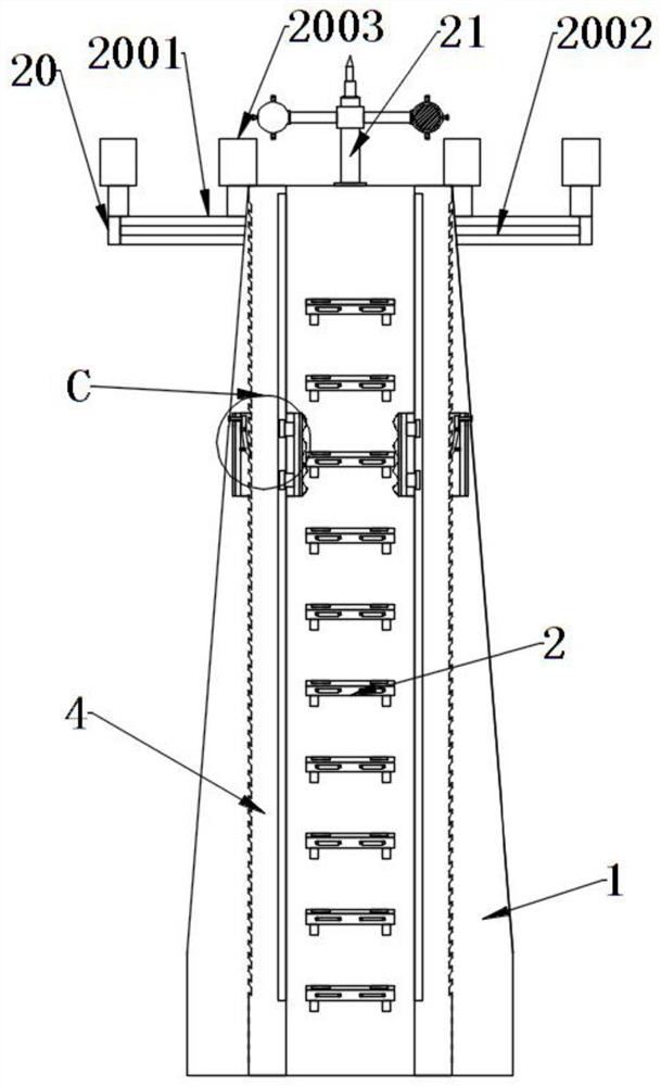 Communication tower capable of climbing safely and using method