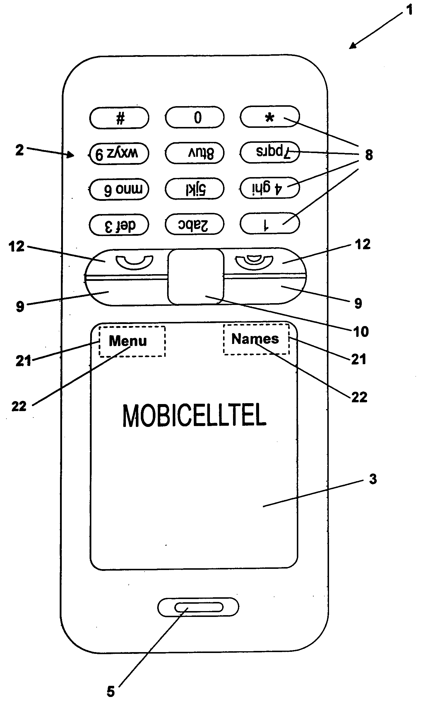 Mobile communication terminal with multi orientation user interface
