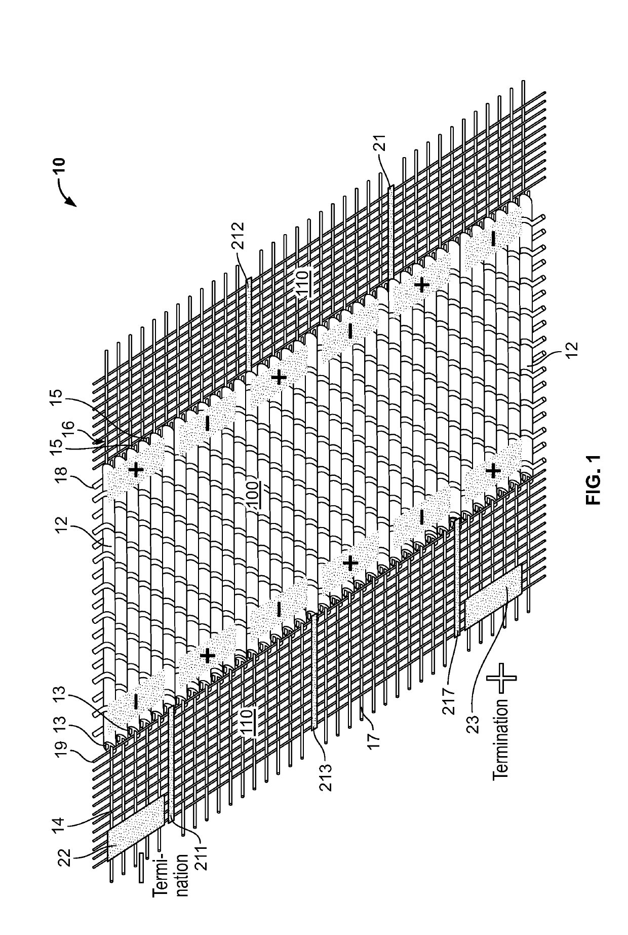 Photovoltaic fabric with woven bus architecture