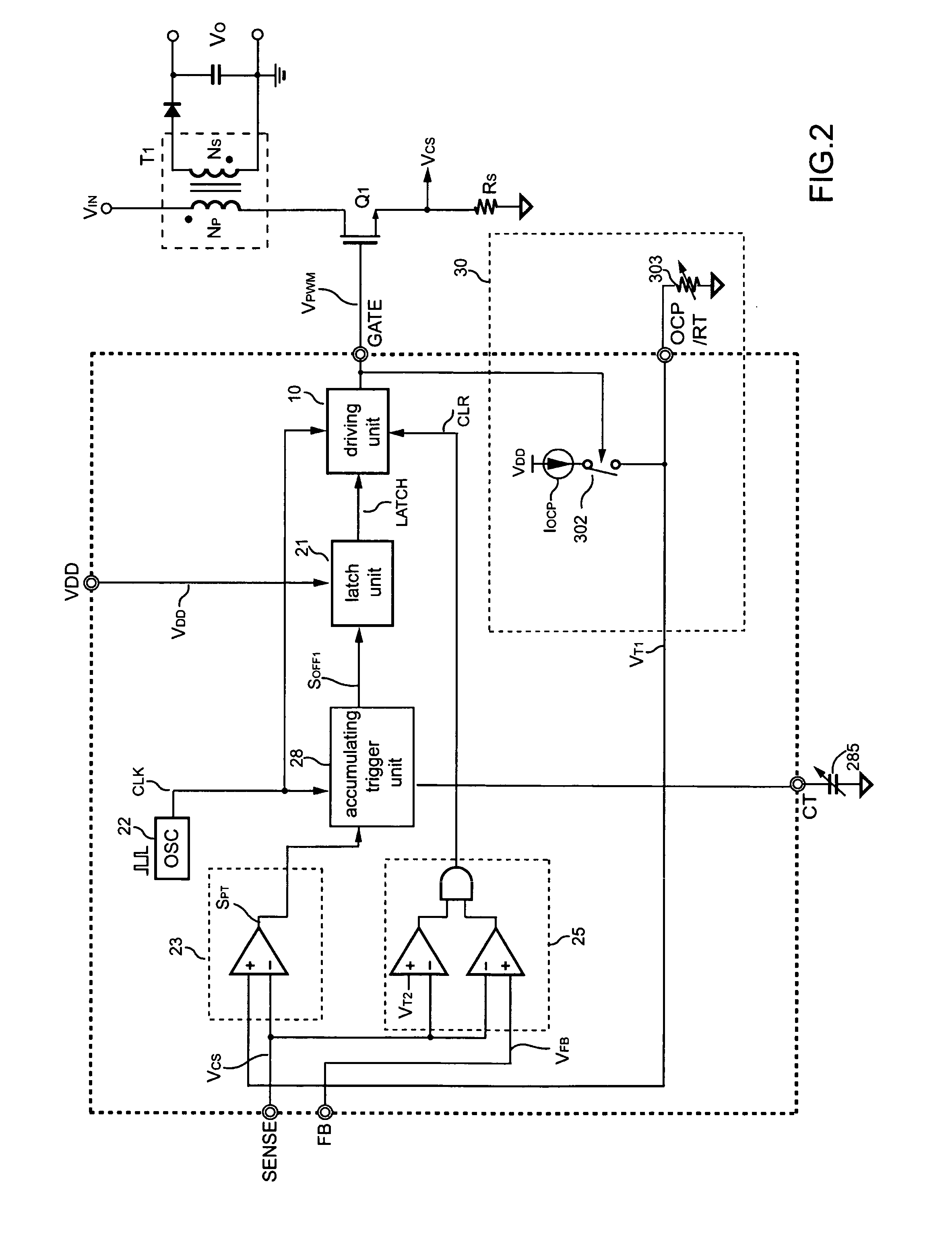Over-power protection apparatus with programmable over-current threshold