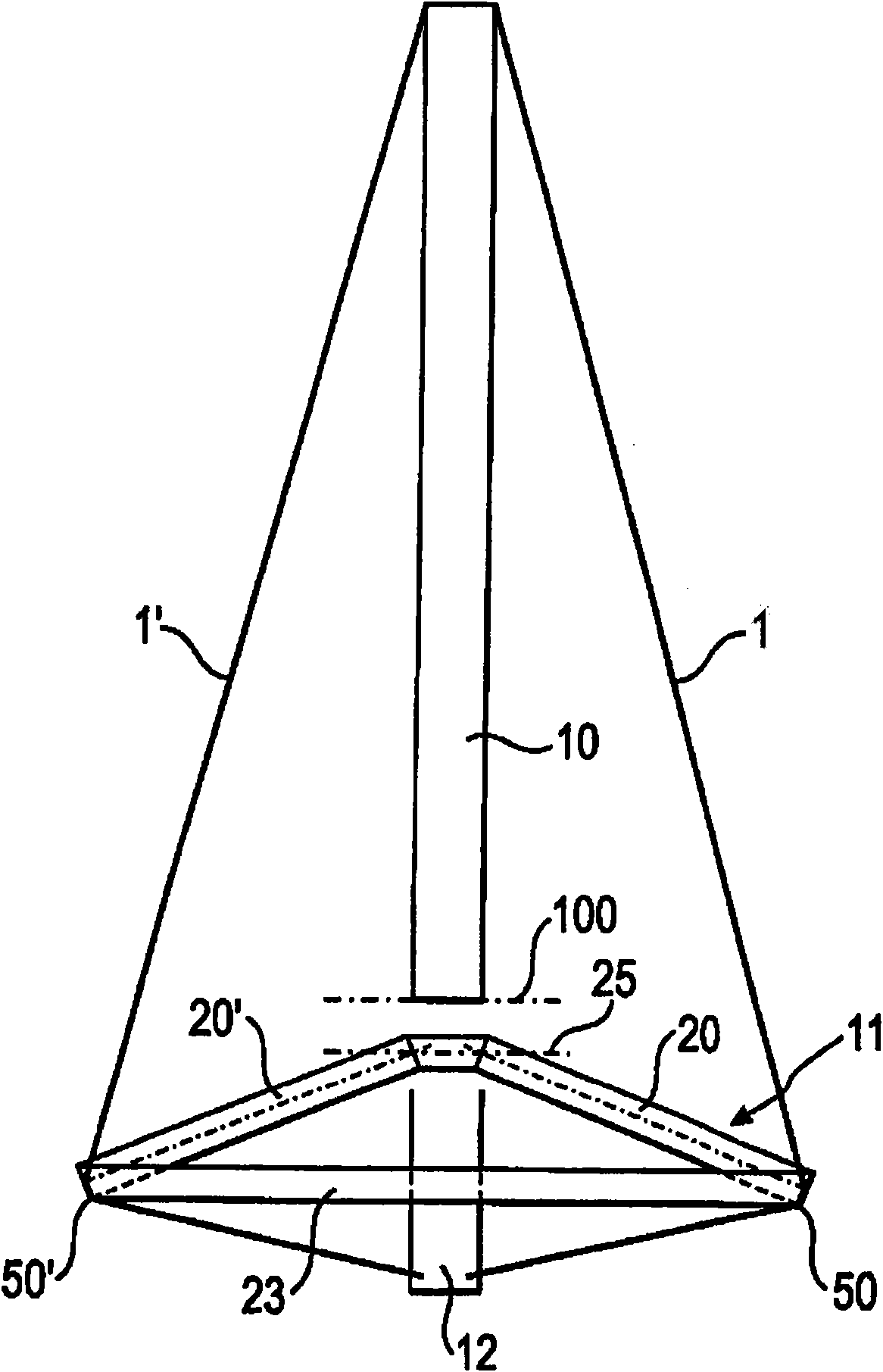 Crane with a boom tensioning device