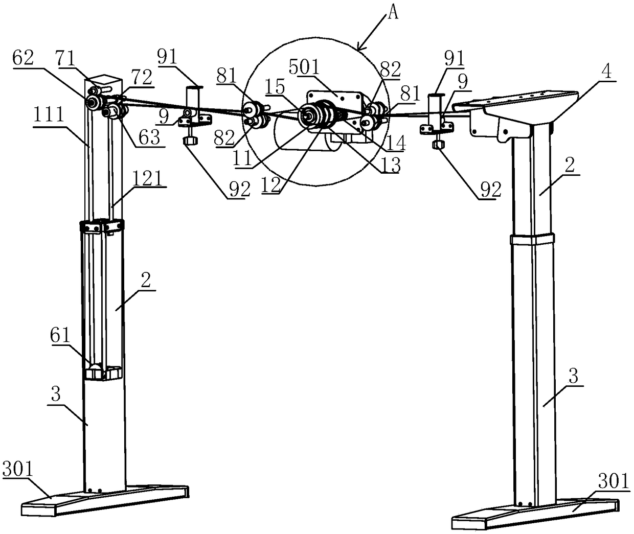 Lifting table and driving mechanism thereof