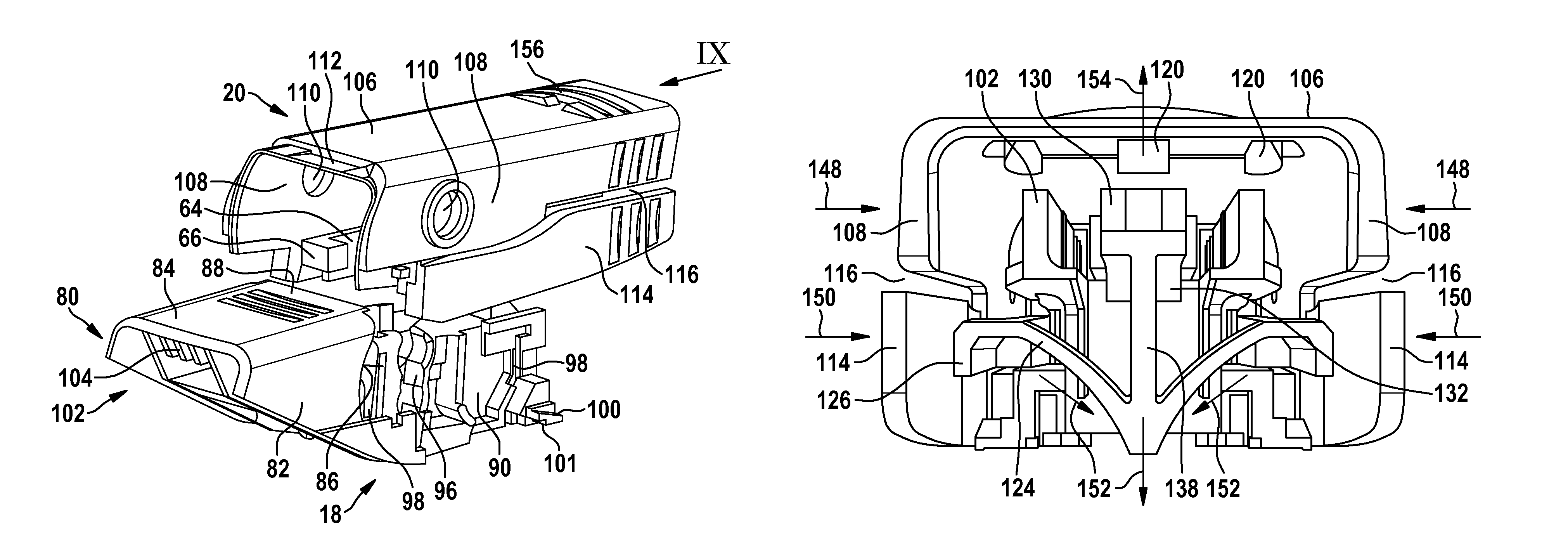 Connecting device for the articulated connection of a wiper blade to a wiper arm, and an adaptor