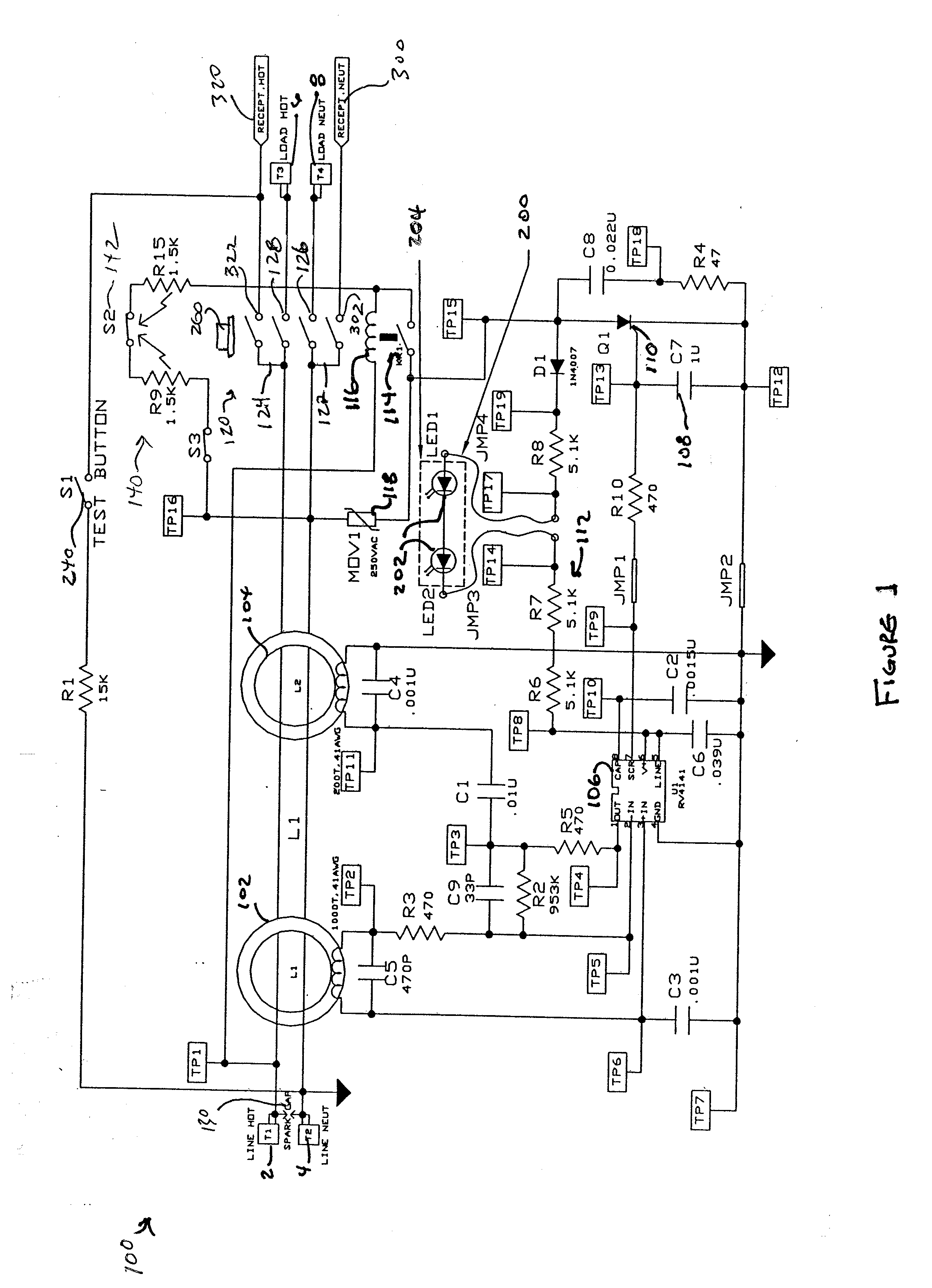 Protective Electrical Wiring Device with a Center Nightlight