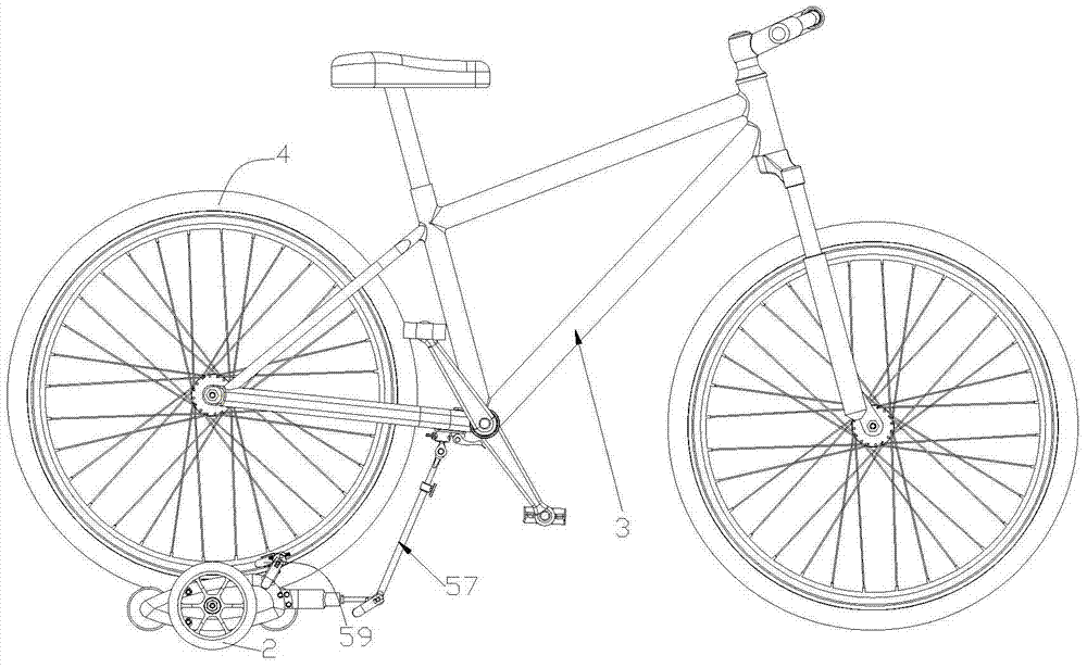 A bicycle deceleration training device provided with a pull rod