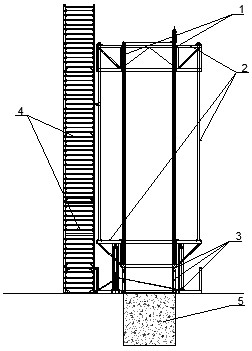 Three-blade pin hinge type bridge cylindrical pier column creeping formwork device
