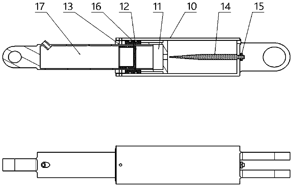 Undercarriage with oil-gas buffer type longitudinal buffeting reduction device