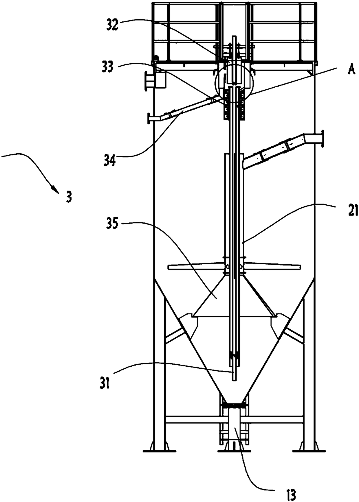 Continuous activated carbon filter device and operation method thereof