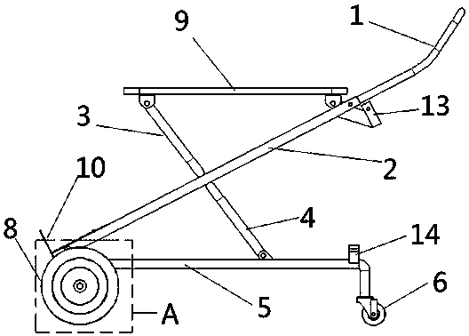 A kind of multifunctional folding trolley