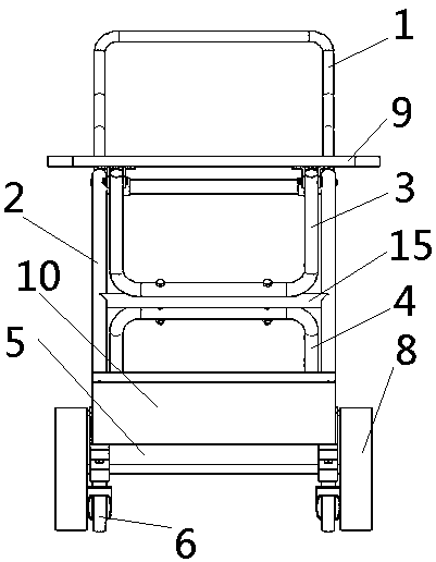 A kind of multifunctional folding trolley