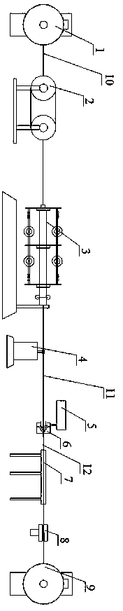 Serial production device for layer-stranded micro optical cable and production process therefor