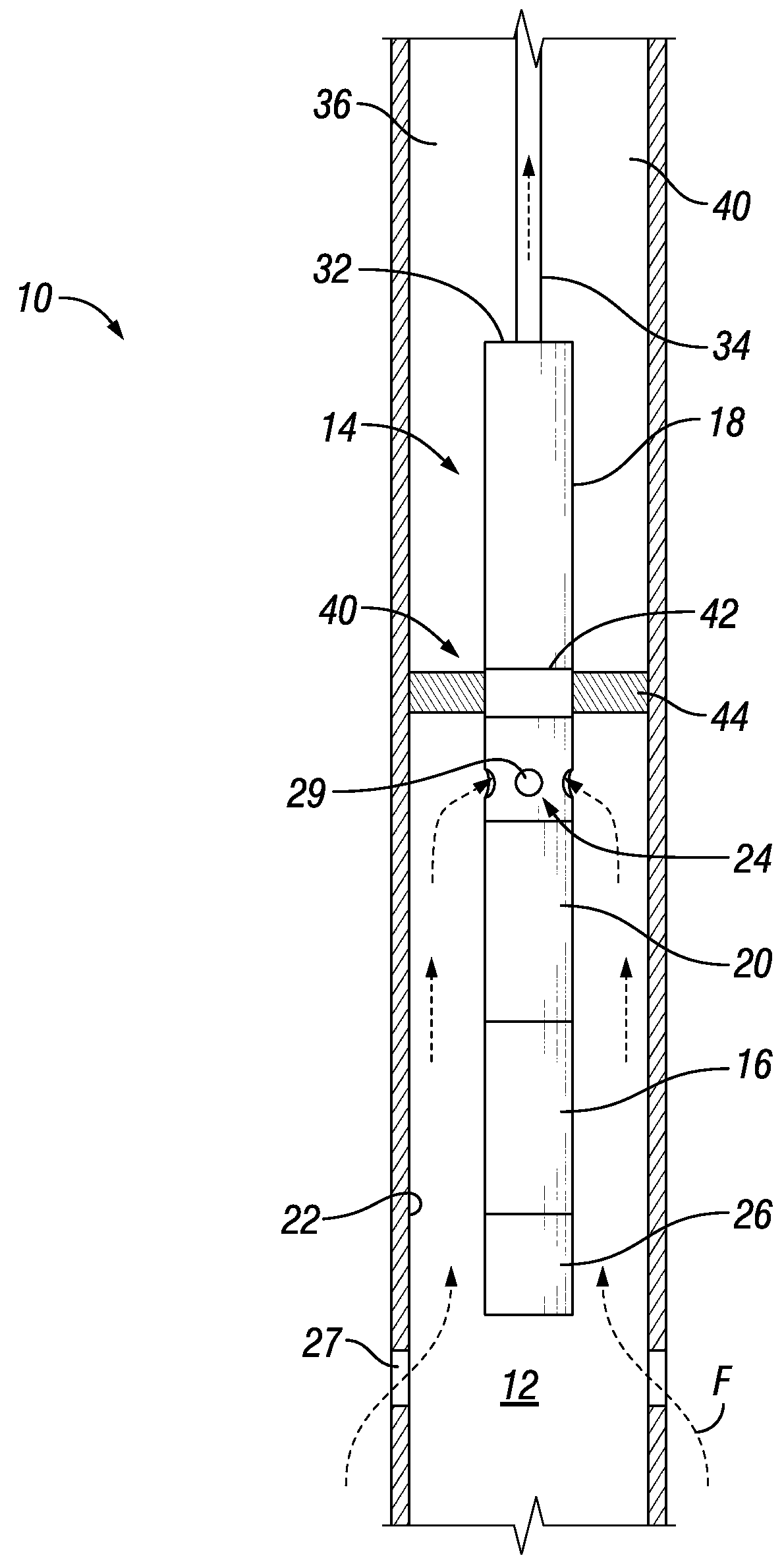 Prevention of gas accumulation above esp intake