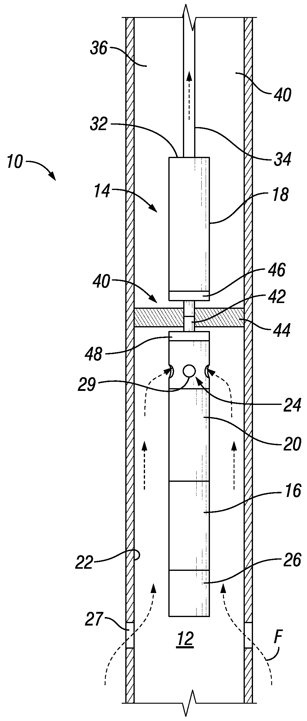 Prevention of gas accumulation above esp intake