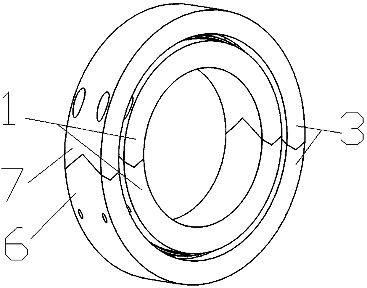 Semi-ring coupled precision rolling bearing
