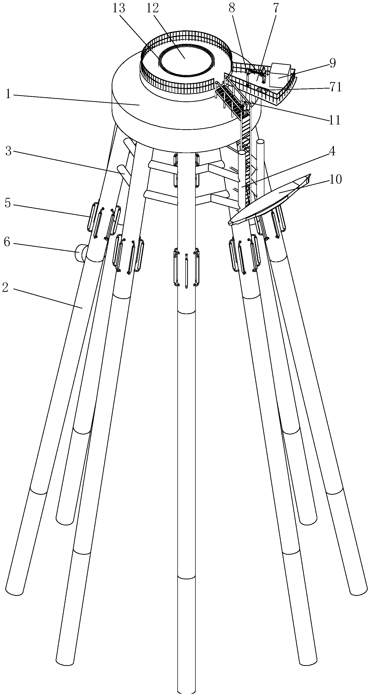 High-pile bearing platform foundation structure