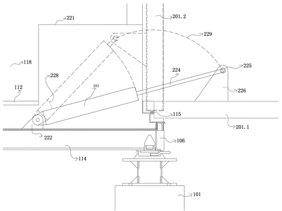 Foldable container house with transmission system