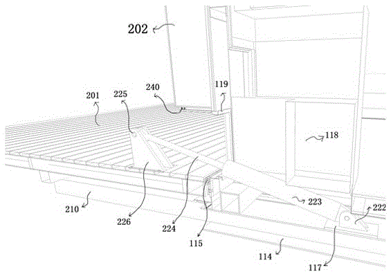 Foldable container house with transmission system