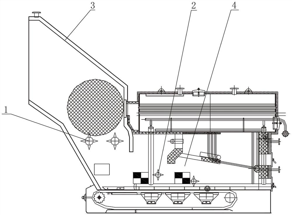 Straw bundle burning direct-fired biomass boiler with bale breaking and material stirring device