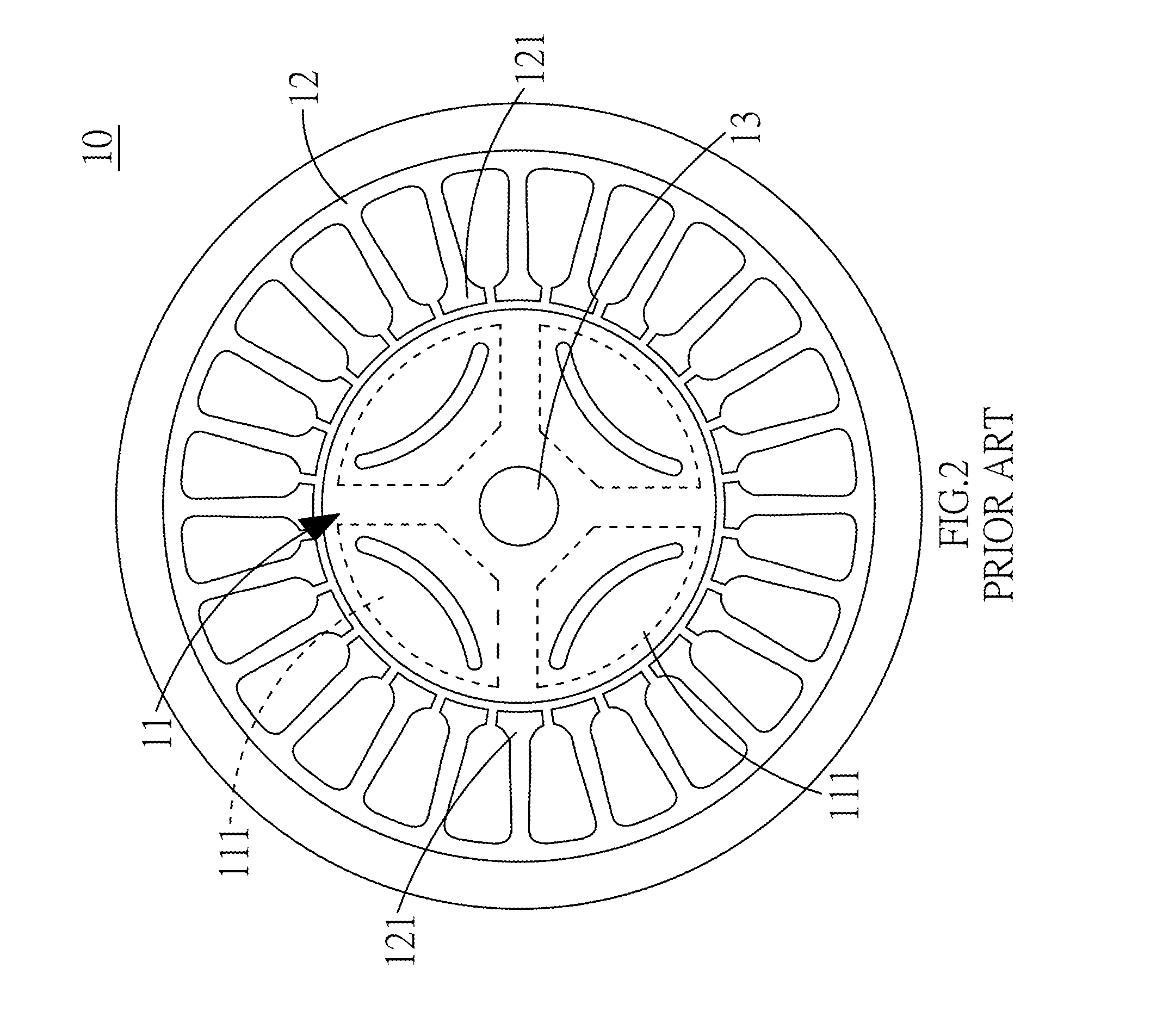 Motor having more magnets on effective area of the rotor thereof