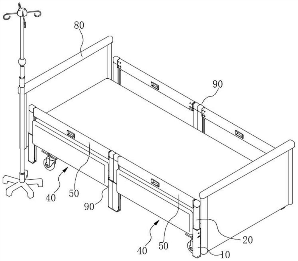 Lifting guardrail and nursing bed