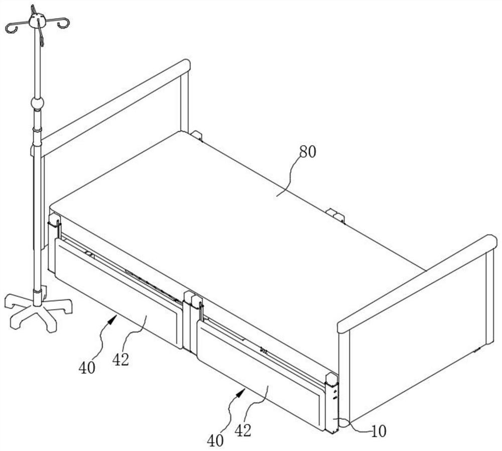 Lifting guardrail and nursing bed