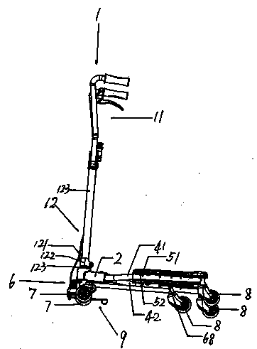Vertical type double-swing car with front suspension