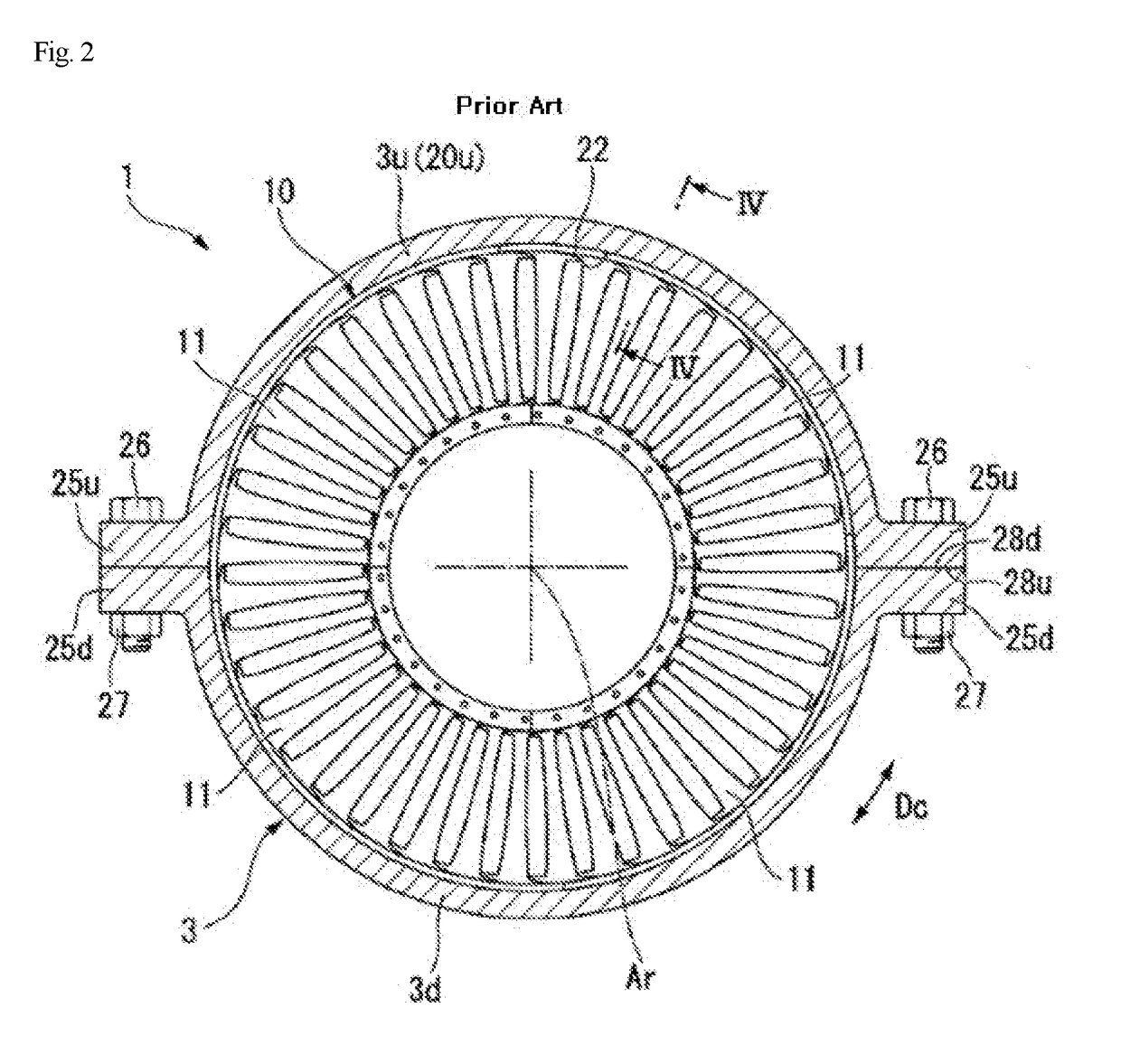 Gas turbine ring segment having straight cooling holes and gas turbine including the same