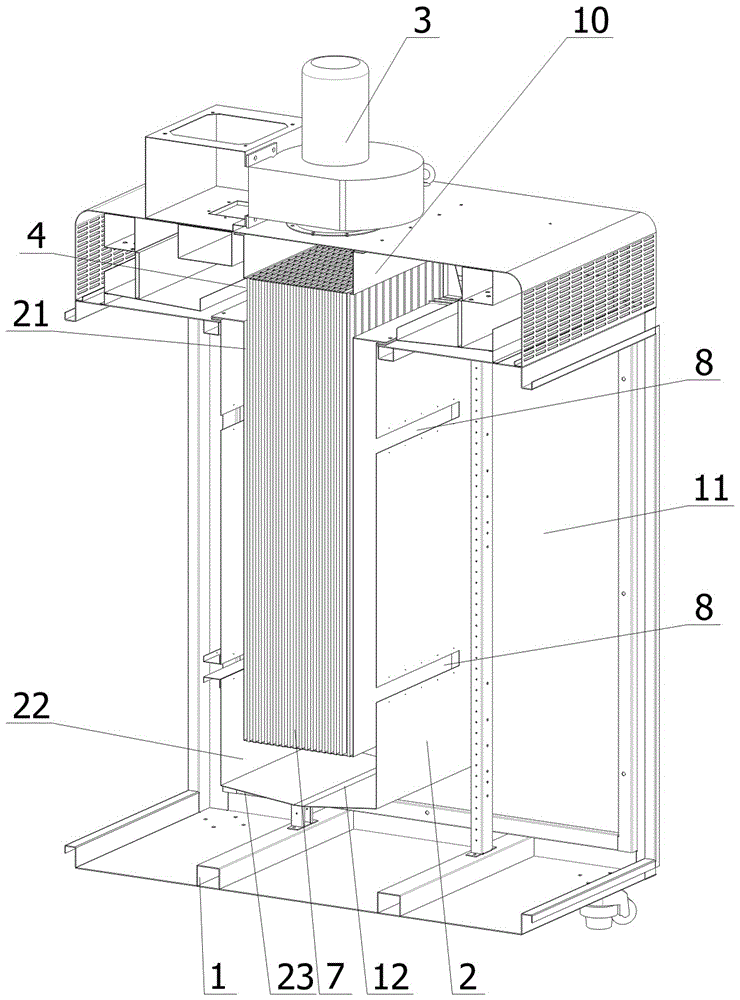 High-efficiency centralized air inducing and distributing system for modular furnace