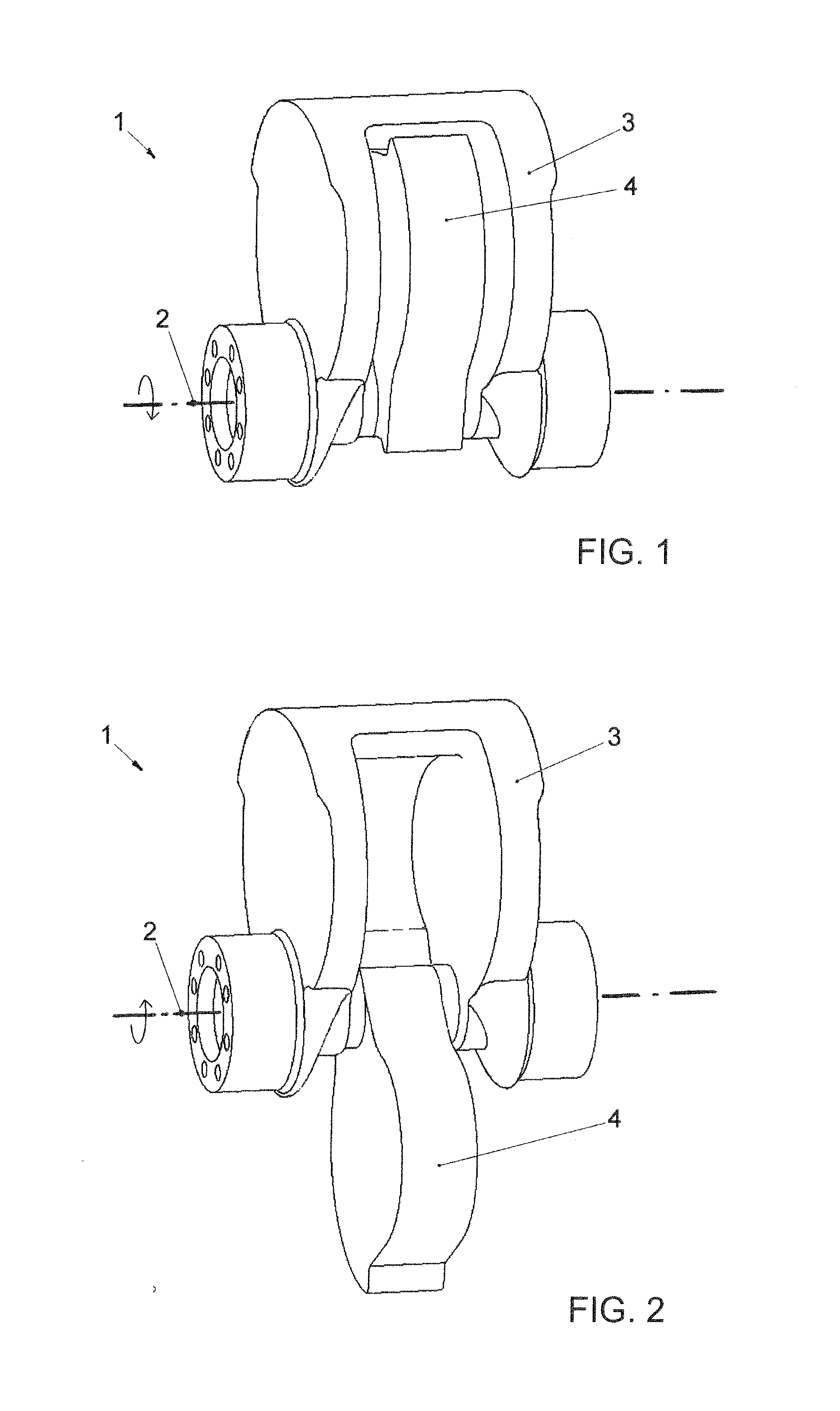 Eccentric shaft assembly having fixed and movable eccentric masses