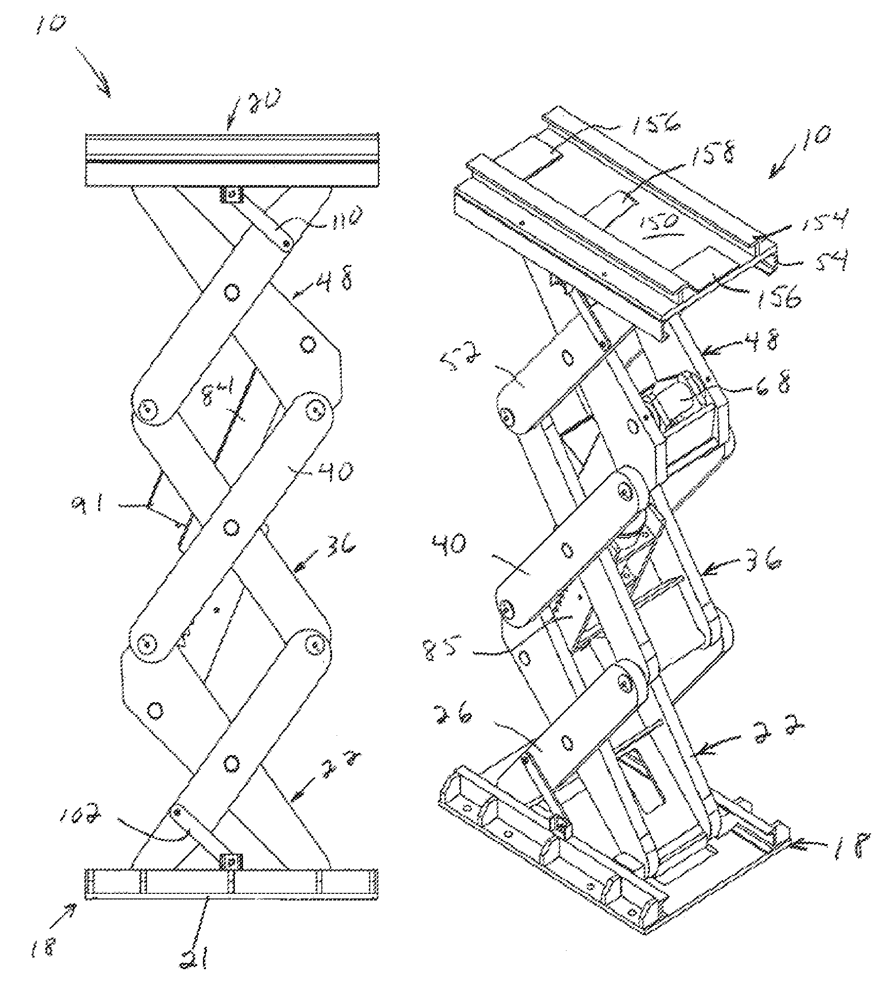 Device and system for lifting a motor vehicle
