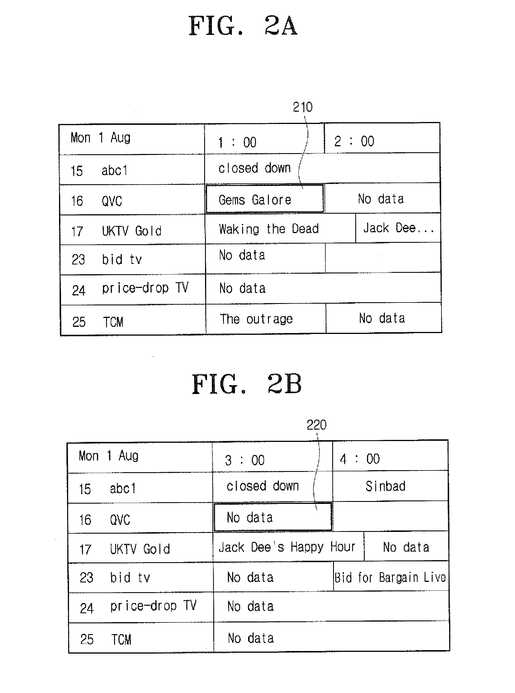 Display apparatus and method for displaying broadcast program listings