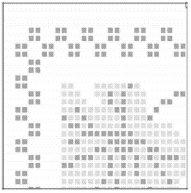 Cross stitch imitating jacquard weaving method