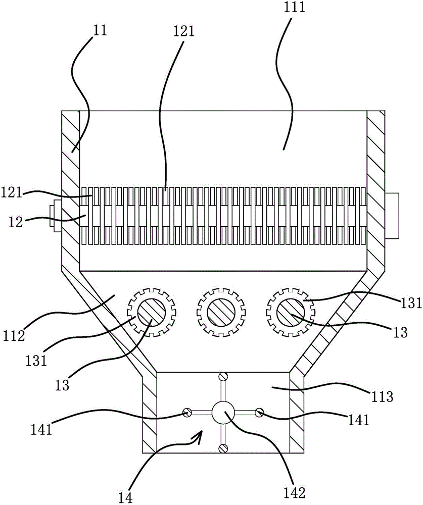 Stuff grinder in waste paper recycling device