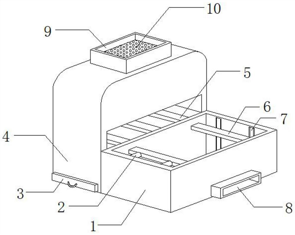 A heat treatment device for the production of copper plate sliders with graphite pores