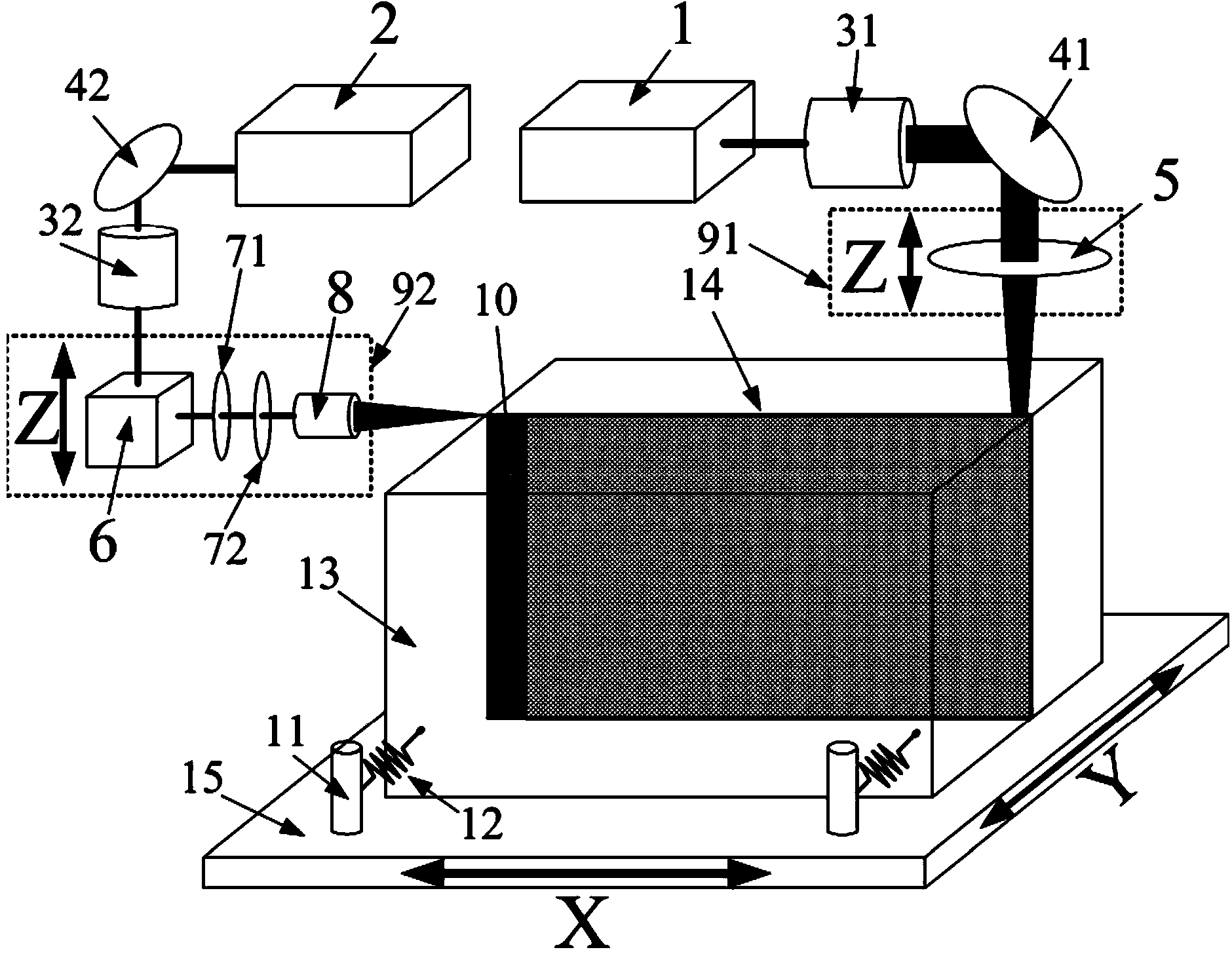 Method and device for quickly separating optical crystals by using laser light