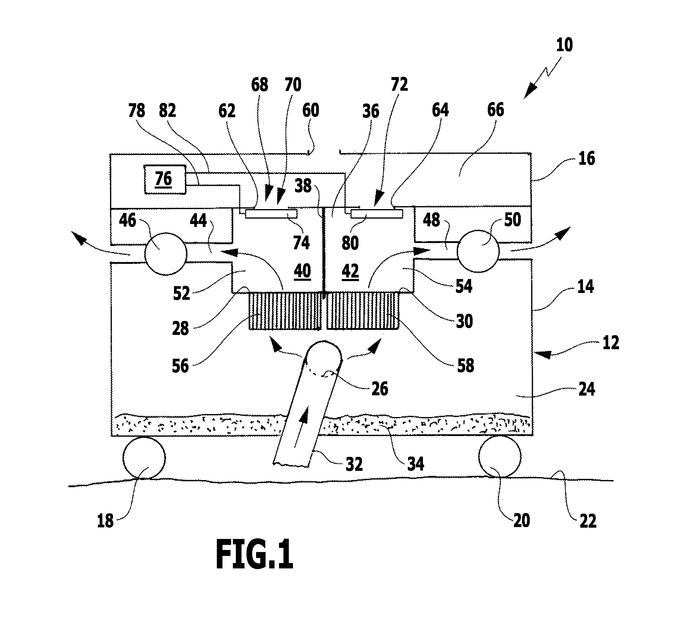 Method for cleaning two filters of a suction device for cleaning purposes and suction device for performing the method